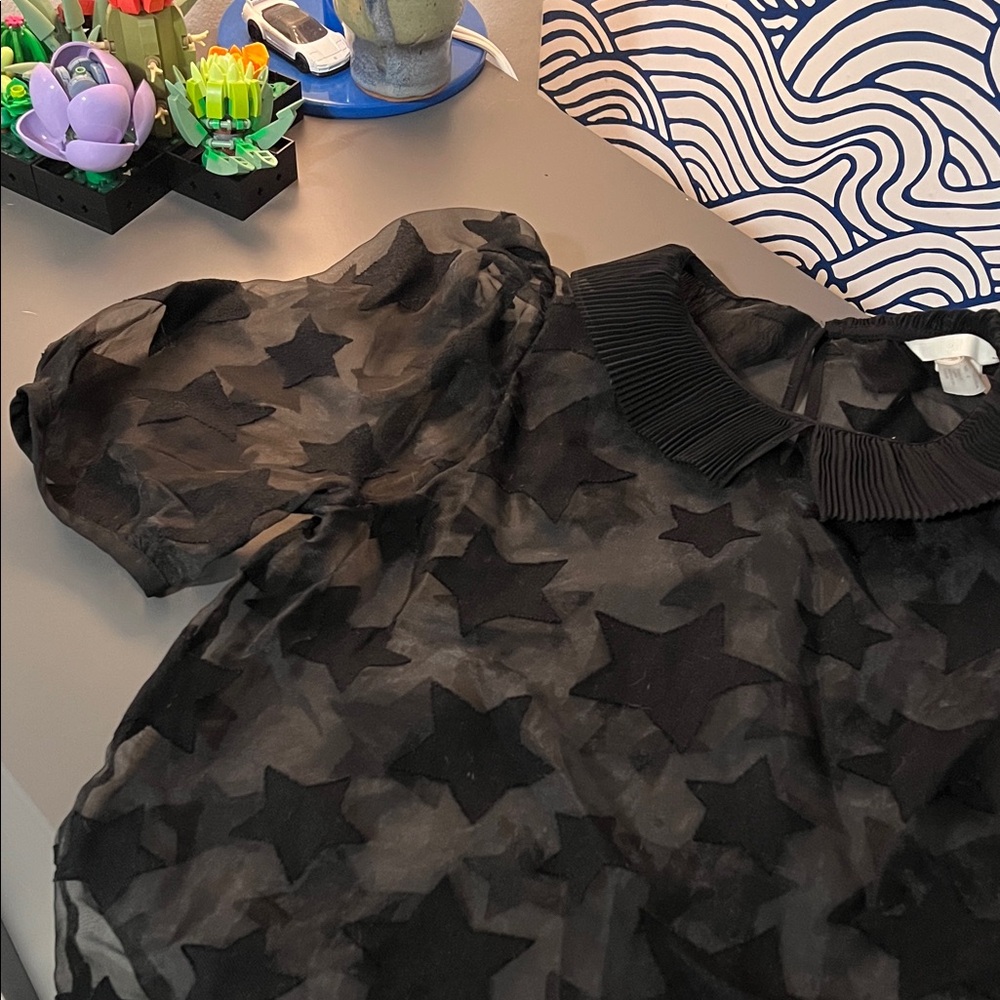 H&M Black Star Pattern Blouse